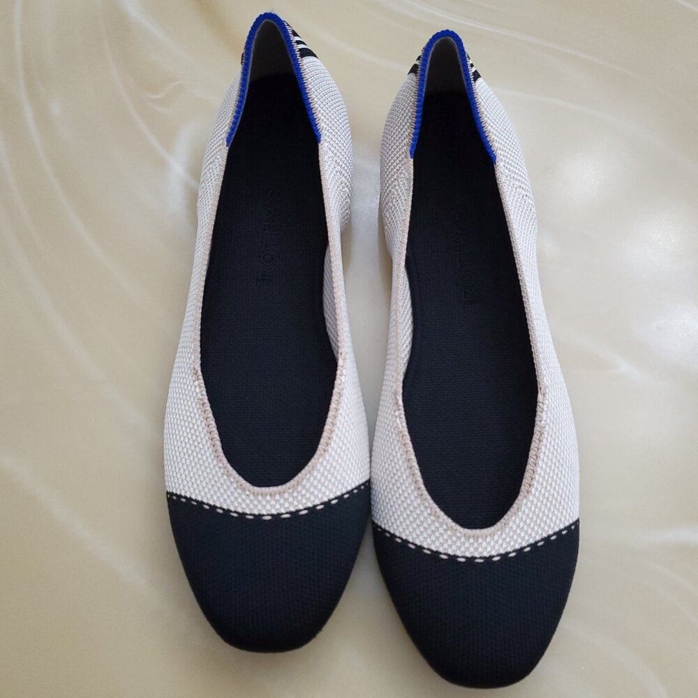 Rothy’s The Tuxedo Square Toe Color-Block Flat Sl… - image 4